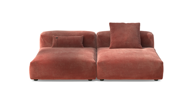 vetsak | Sofa Set 01 Large - Cord Velour - Brick | Modular Sofa | 3.5 Seater