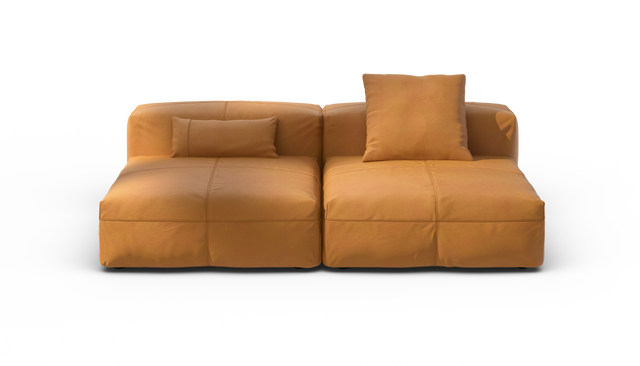 vetsak | Sofa Set 01 Large - Leather - Brown | Modular Sofa | 3.5 Seater