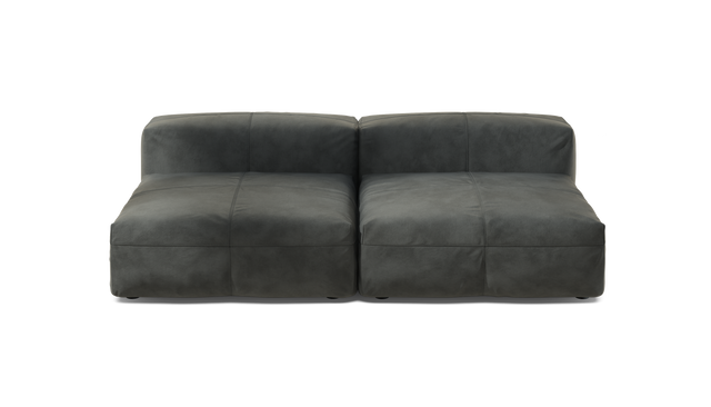 vetsak | Sofa Set 01 Large - Leather - Dark Grey | Modular Sofa | 3.5 Seater