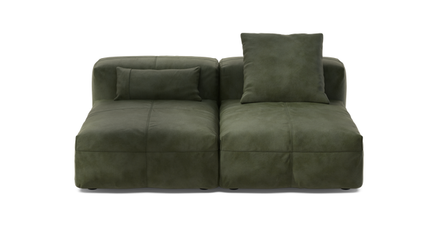 vetsak | Sofa Set 01 Medium - Leather - Olive | Modular Sofa | 2.5 Seater