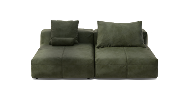 vetsak | Sofa Set 01 XLarge - Leather - Olive | Modular Sofa | 3.5 Seater