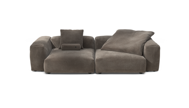 vetsak | Sofa Set 02 Large - Cord Velour - Mocha | Modular Sofa | 3.5 Seater | Big Sofa
