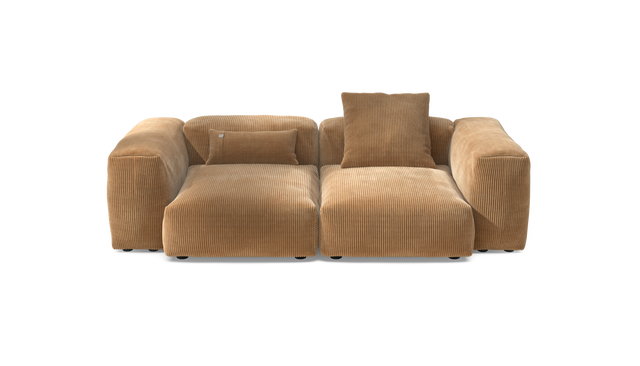vetsak | Sofa Set 02 Medium - Cord Velour - Camel | Modular Sofa | 2.5 Seater | Big Sofa