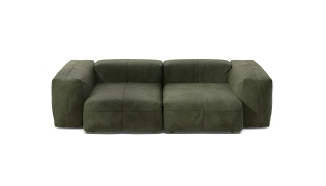vetsak | Sofa Set 02 Medium - Leather - Olive | Modular Sofa | 2.5 Seater | Big Sofa