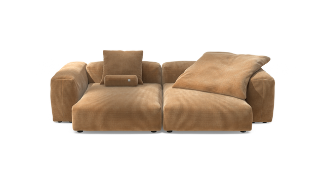 vetsak | Sofa Set 02 XLarge - Cord Velour - Camel | Modular Sofa | 3.5 Seater | Big Sofa
