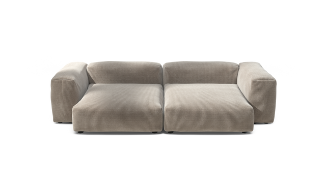 vetsak | Sofa Set 02 XLarge - Cord Velour - Platinum | Modular Sofa | 3.5 Seater | Big Sofa