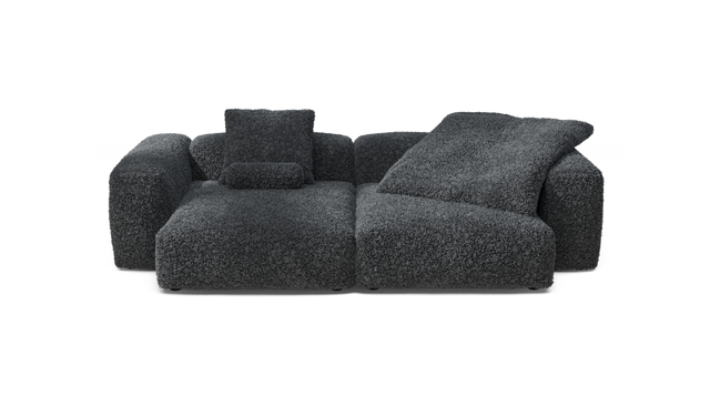 vetsak | Sofa Set 02 XLarge - Doodle - Dark Grey | Modular Sofa | 3.5 Seater | Big Sofa