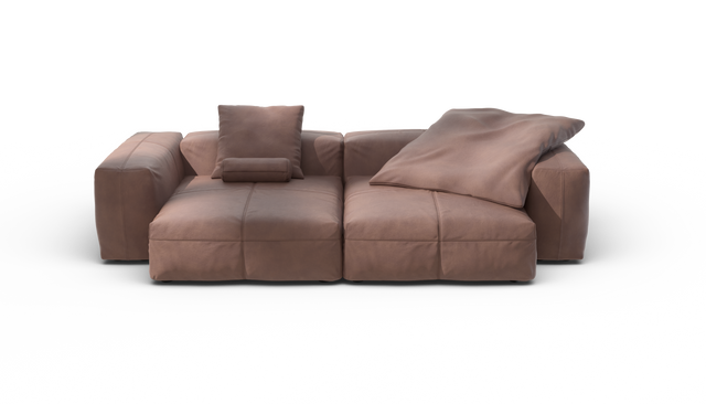 vetsak | Sofa Set 02 XLarge - Leather - Stone | Modular Sofa | 3.5 Seater | Big Sofa