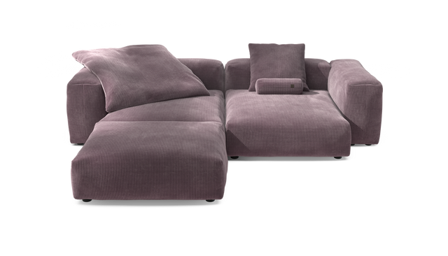 vetsak | Sofa Set 03 - Cord Velour - Blossom | Modular Sofa | 3.5 Seater | Big Sofa | Corner Sofa