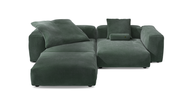 vetsak | Sofa Set 03 - Cord Velour - Hunter | Modular Sofa | 3.5 Seater | Big Sofa | Corner Sofa