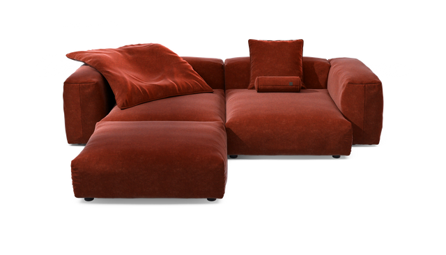 vetsak | Sofa Set 03 - Suave - Saffron | Modular Sofa | 3.5 Seater | Big Sofa | Corner Sofa