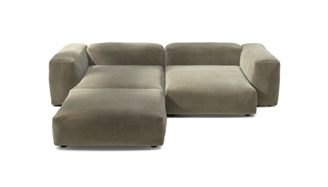 vetsak | Sofa Set 03 - Cord Velour - Khaki | Modular Sofa | 3.5 Seater | Big Sofa | Corner Sofa