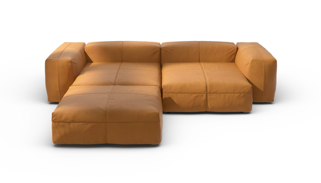 vetsak | Sofa Set 03 - Leather - Brown | Modular Sofa | 3.5 Seater | Big Sofa | Corner Sofa