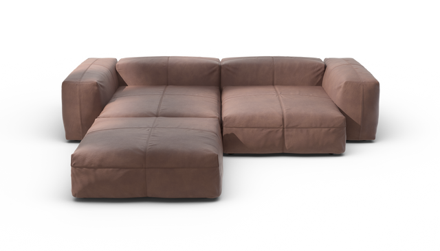 vetsak | Sofa Set 03 - Leather - Stone | Modular Sofa | 3.5 Seater | Big Sofa | Corner Sofa