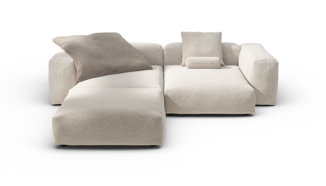 vetsak | Sofa Set 03 - Nub - Creme | Modular Sofa | 3.5 Seater | Big Sofa | Corner Sofa