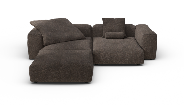 vetsak | Sofa Set 03 - Nub - Walnut | Modular Sofa | 3.5 Seater | Big Sofa | Corner Sofa