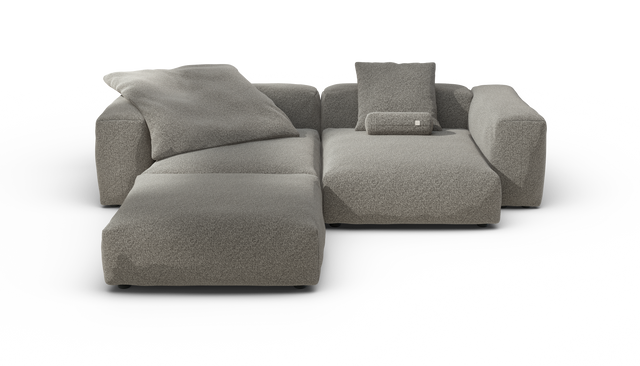vetsak | Sofa Set 03 - Pebble - Platinum | Modular Sofa | 3.5 Seater | Big Sofa | Corner Sofa
