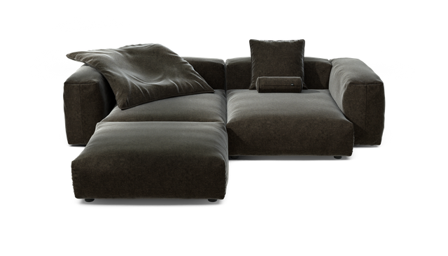 vetsak | Sofa Set 03 - Suave - Anthracite | Modular Sofa | 3.5 Seater | Big Sofa | Corner Sofa