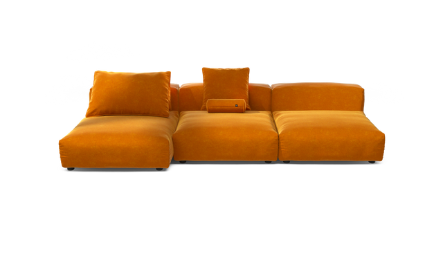 vetsak | Sofa Set 04 - Suave - Orange Blaze | Modular Sofa | 5 Seater | Big Sofa