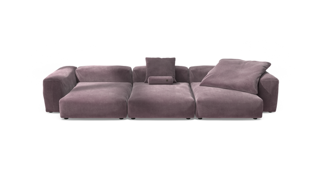 vetsak | Sofa Set 05 - Cord Velour - Blossom | Modular Sofa | 5 Seater | Big Sofa | Corner Sofa