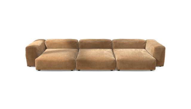 vetsak | Sofa Set 05 - Cord Velour - Camel | Modular Sofa | 5 Seater | Big Sofa | Corner Sofa