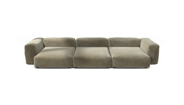vetsak | Sofa Set 05 - Cord Velour - Khaki | Modular Sofa | 5 Seater | Big Sofa | Corner Sofa