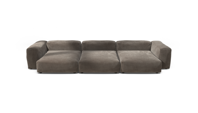 vetsak | Sofa Set 05 - Cord Velour - Mocha | Modular Sofa | 5 Seater | Big Sofa | Corner Sofa