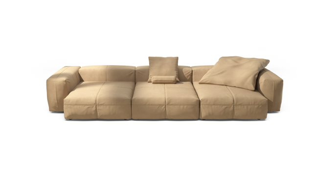 vetsak | Sofa Set 05 - Leather - Beige | Modular Sofa | 5 Seater | Big Sofa | Corner Sofa