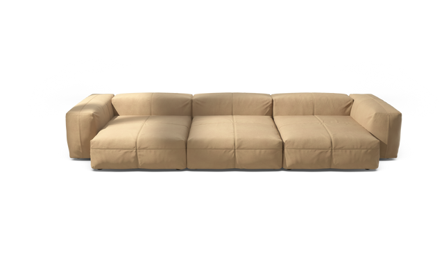 vetsak | Sofa Set 05 - Leather - Beige | Modular Sofa | 5 Seater | Big Sofa | Corner Sofa