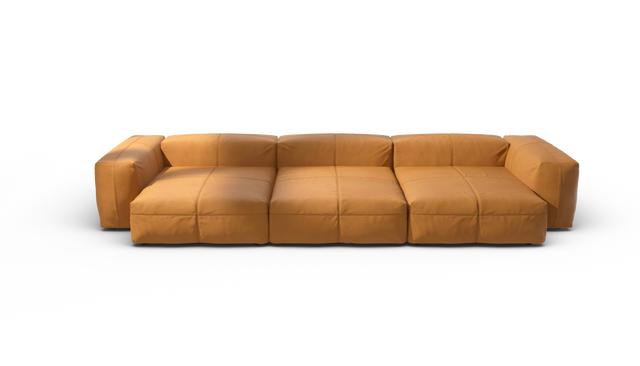 vetsak | Sofa Set 05 - Leather - Brown | Modular Sofa | 5 Seater | Big Sofa | Corner Sofa