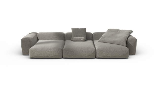 vetsak | Sofa Set 05 - Pebble - Platinum | Modular Sofa | 5 Seater | Big Sofa | Corner Sofa
