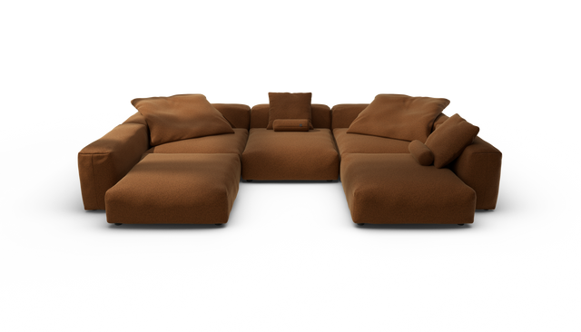 vetsak | Sofa Set 06 - Pebble - Sundried | Modular Sofa | 6.5 Seater | Big Sofa | U-Shape | Corner Sofa