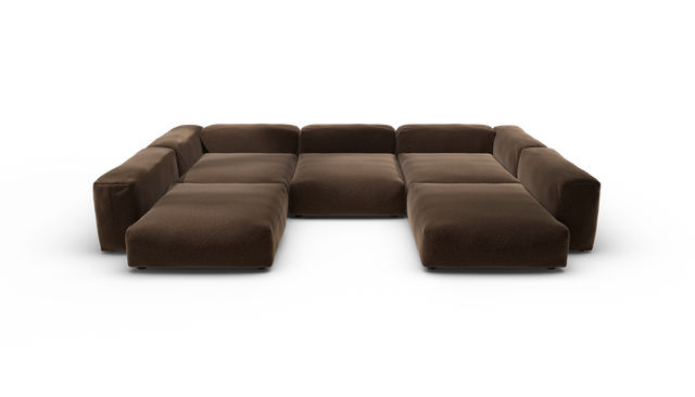 vetsak | Sofa Set 06 - Pebble - Umber | Modular Sofa | 6.5 Seater | Big Sofa | U-Shape | Corner Sofa