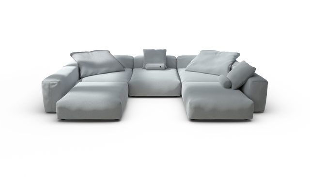 vetsak | Sofa Set 06 - Pique - Turquoise | Modular Sofa | 6.5 Seater | Big Sofa | U-Shape | Corner Sofa