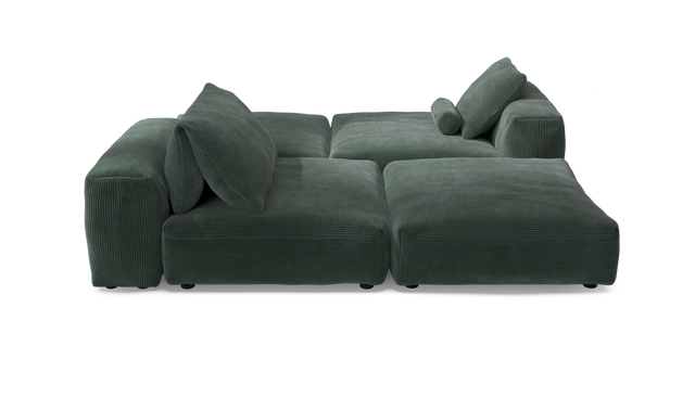 vetsak | Sofa Set 08 - Daybed - Cord Velour - Hunter | Modular Sofa | 6 Seater | Outdoor Island | Double lounger