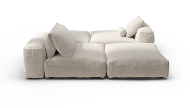 vetsak | Sofa Set 08 - Daybed - Nub - Creme | Modular Sofa | 6 Seater | Outdoor Island | Double lounger