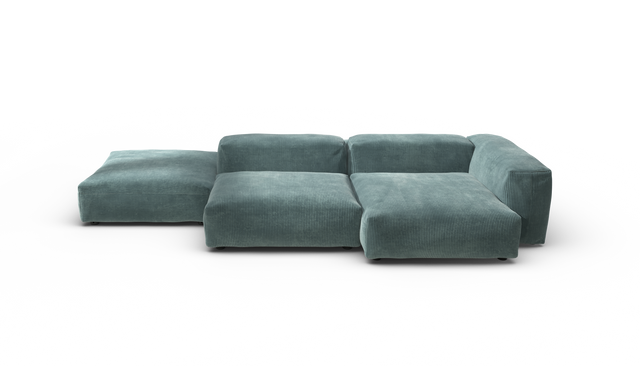 vetsak | Sofa Set 09 - The Island - Cord Velour - Mint | Modular Sofa | 7 Seater | Sofa Island