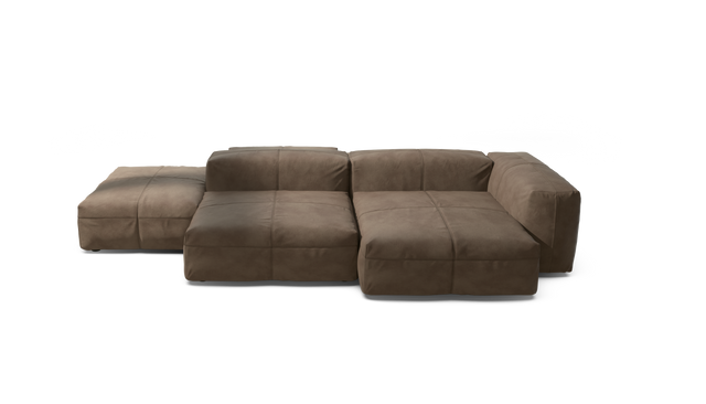 vetsak | Sofa Set 09 - The Island - Leather - Cacao | Modular Sofa | 7 Seater | Sofa Island
