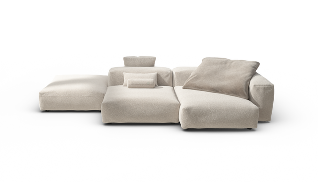 vetsak | Sofa Set 09 - The Island - Nub - Creme | Modular Sofa | 7 Seater | Sofa Island