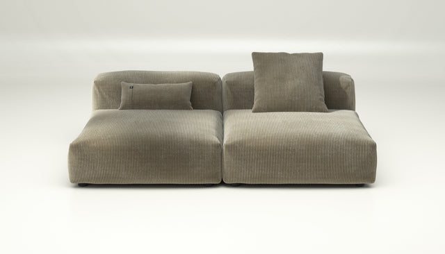 vetsak | Sofa Set 01 Large - Cord Velour - Khaki | Modular Sofa | 3.5 Seater