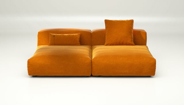 vetsak | Sofa Set 01 Large - Suave - Orange Blaze | Modular Sofa | 3.5 Seater