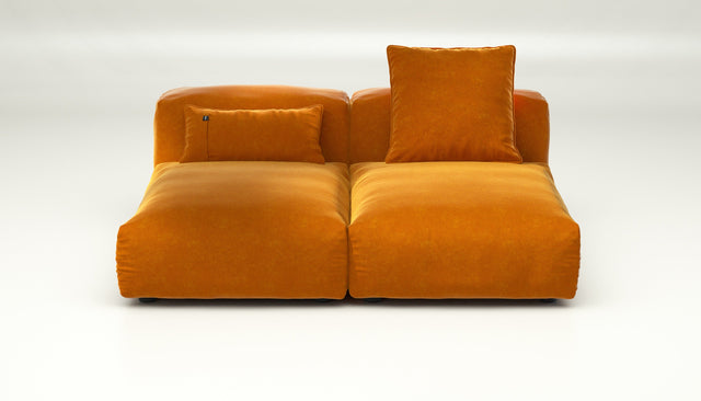 vetsak | Sofa Set 01 Medium - Suave - Orange Blaze | Modular Sofa | 2.5 Seater