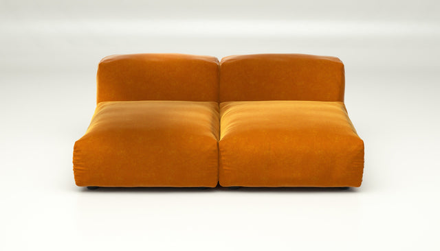 vetsak | Sofa Set 01 Medium - Suave - Orange Blaze | Modular Sofa | 2.5 Seater