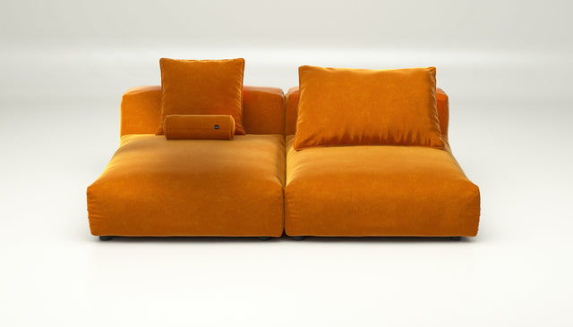 vetsak | Sofa Set 01 XLarge - Suave - Orange Blaze | Modular Sofa | 3.5 Seater