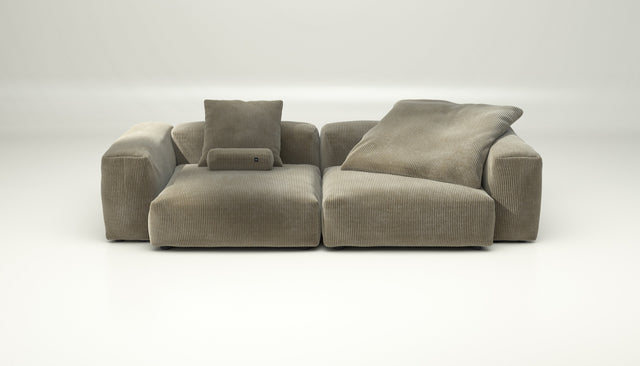 vetsak | Sofa Set 02 Large - Cord Velour - Khaki | Modular Sofa | 3.5 Seater | Big Sofa