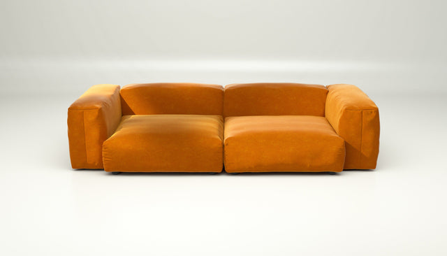 vetsak | Sofa Set 02 Large - Suave - Orange Blaze | Modular Sofa | 3.5 Seater | Big Sofa