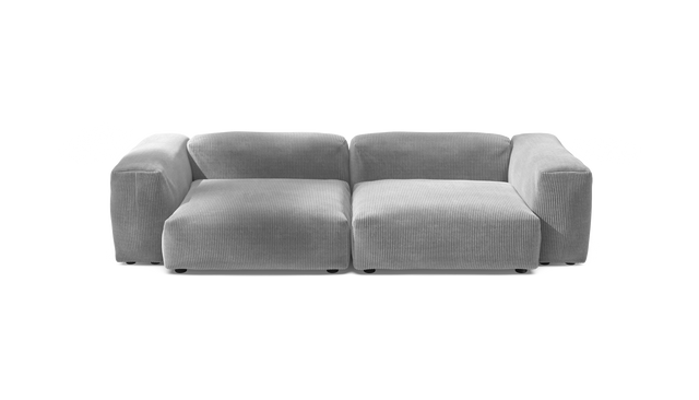 vetsak | Sofa Set 02 Large - Cord Velour - Light Grey | Modular Sofa | 3.5 Seater | Big Sofa