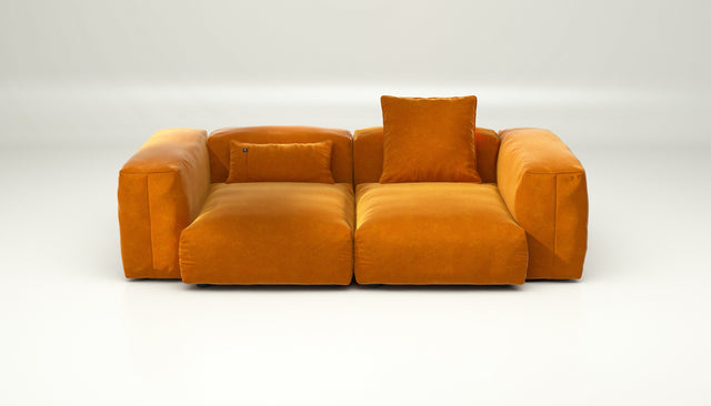 vetsak | Sofa Set 02 Medium - Suave - Orange Blaze | Modular Sofa | 2.5 Seater | Big Sofa