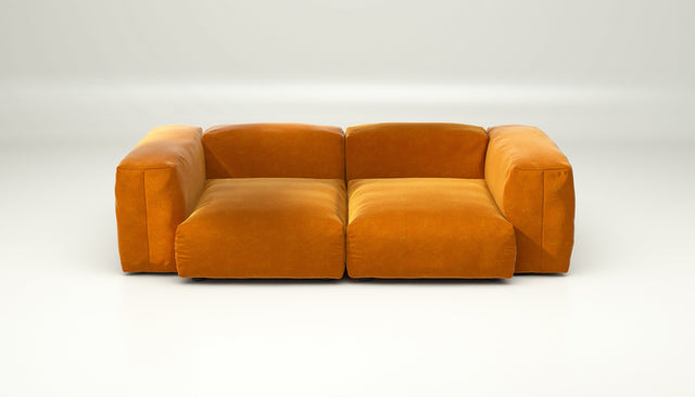 vetsak | Sofa Set 02 Medium - Suave - Orange Blaze | Modular Sofa | 2.5 Seater | Big Sofa