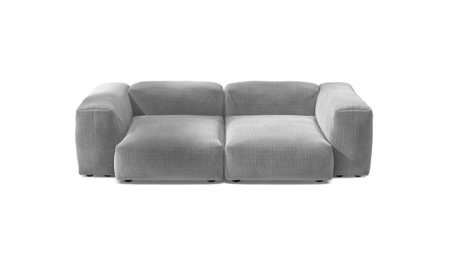 vetsak | Sofa Set 02 Medium - Cord Velour - Light Grey | Modular Sofa | 2.5 Seater | Big Sofa